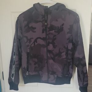 Reebok Purple/Black Camo Zip-Up Hoodie Jacket